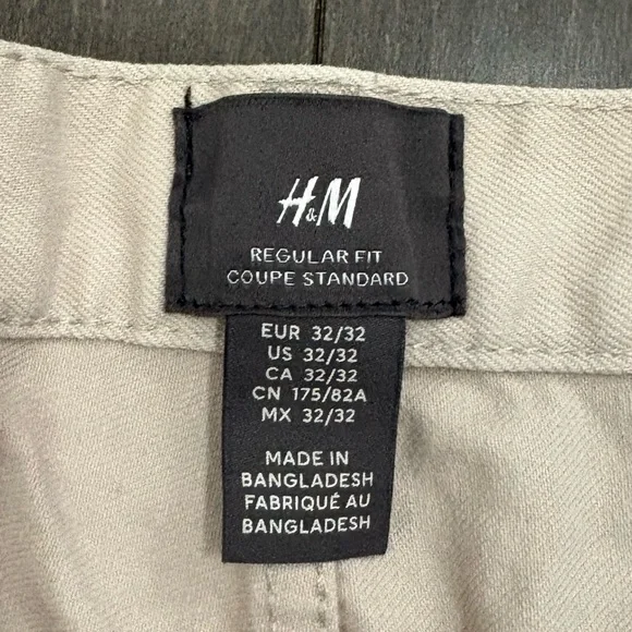 Mens H&M Beige Chino Style Jeans Regular Fit Size 32x32 Business Casual - Picture 5 of 10